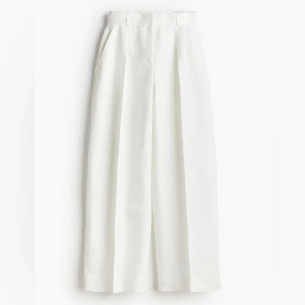 White linen trousers